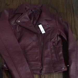 Beautiful maroon leather jacket